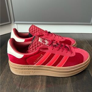 Adidas Women's Red Gazelle Platform Sneakers